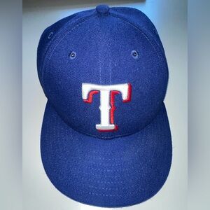 New Era 59fifty Texas Rangers Baseball Hat Blue Fitted Size 7 3/4